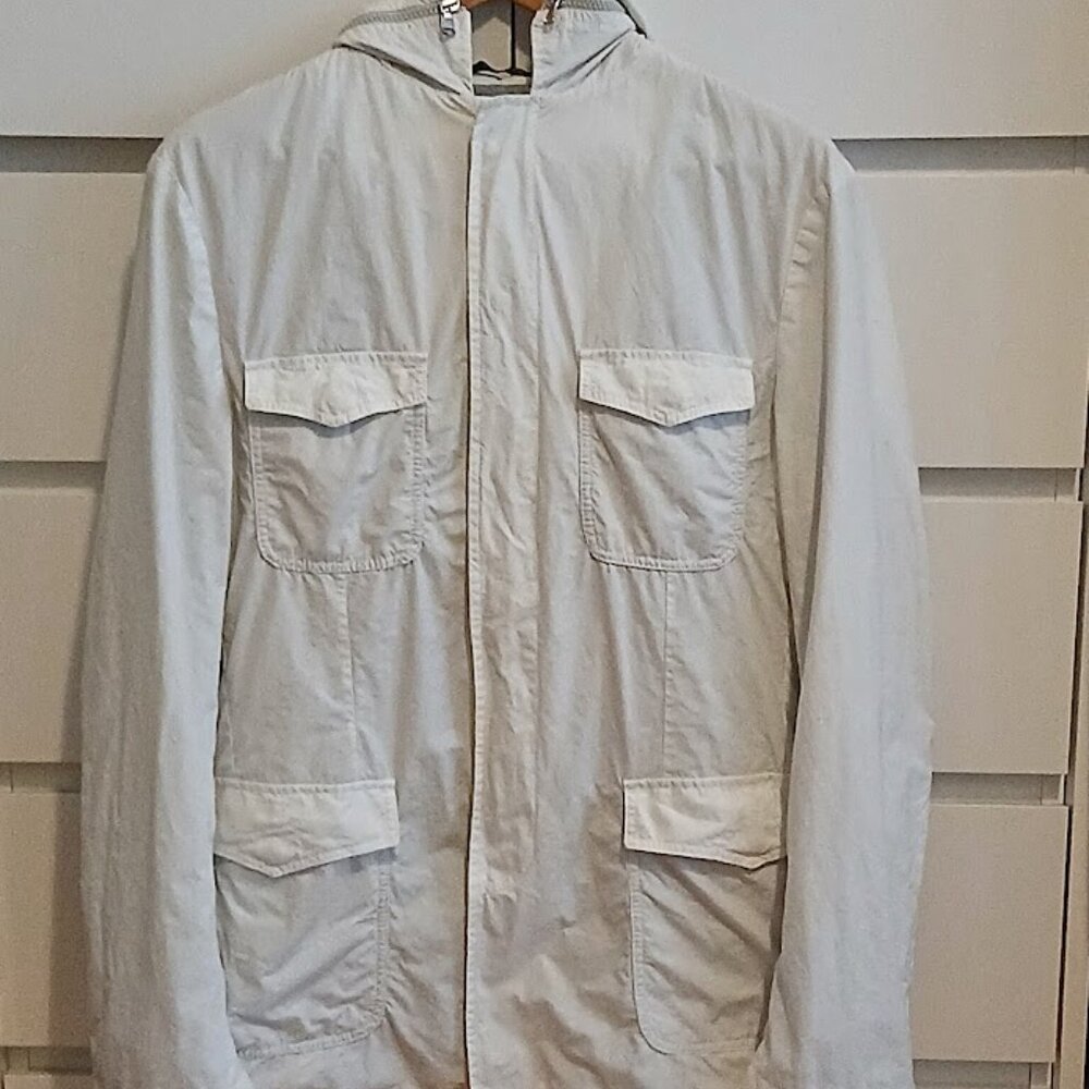 Cotton Poplin Men's Jacket with detachable hoody - M - MADE IN ITALY